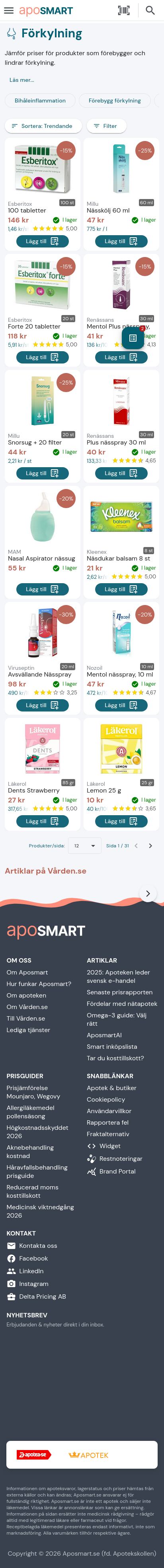 Aposmart prisjämförelse